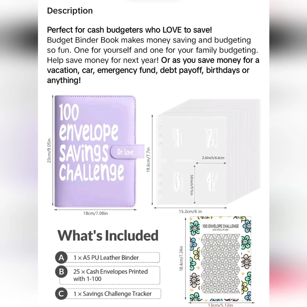 100 Envelope Savings Challenge Folder